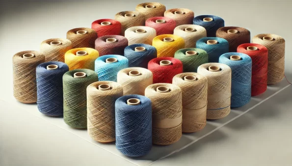 bobine di filato di rafia di viscosa certificata FSC colorate