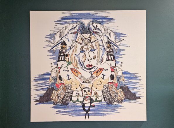 Quadro ricamato realizzato con ricamo 3d