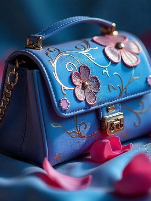 Borsa da donna realizzata con ricamo 3d da Marini Ricami