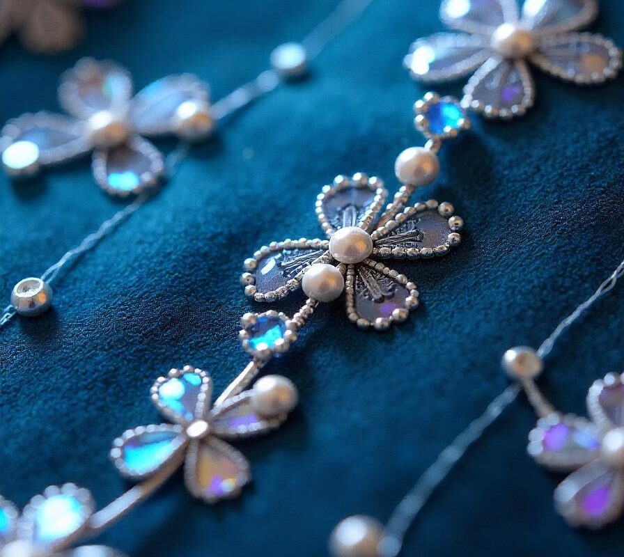 Ricamo perline e strass industriale