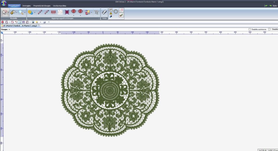 Realizzazione del tombolo con il programma CAD