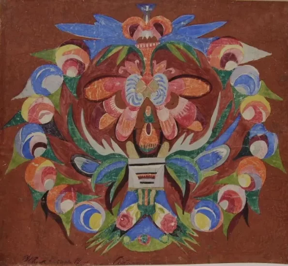 Ganna Sobachko-Šostak, Fiori in una corona, 1917.