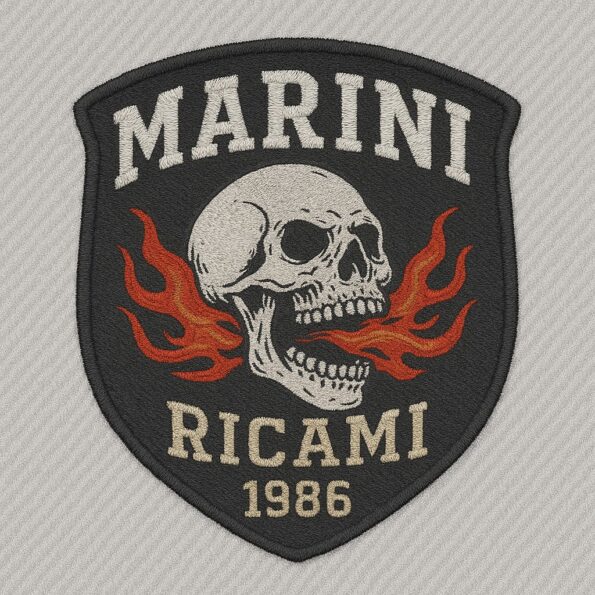 Esempio di patch con logo e disegno