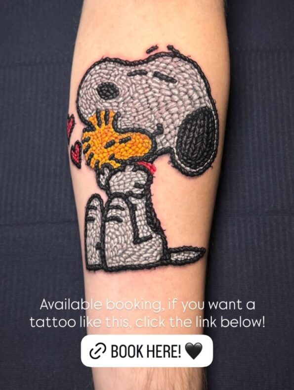 tatuaggio che sembra ricamo
