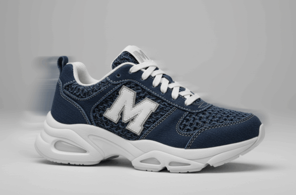 Render calzatura sneakers donna con M Punto Smoke su denim