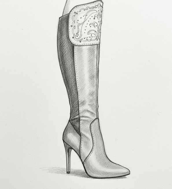 Sketch calzatura stivale donna