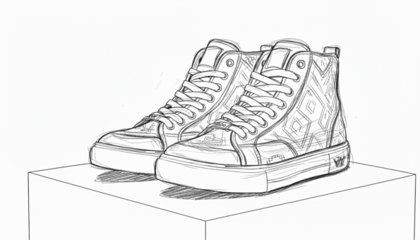 sneakers borchiate sketch a mano