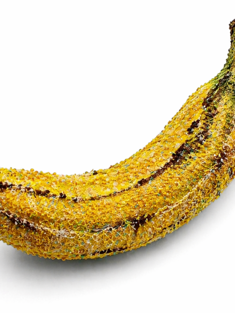 Banana ricamata effetto tridimensionale